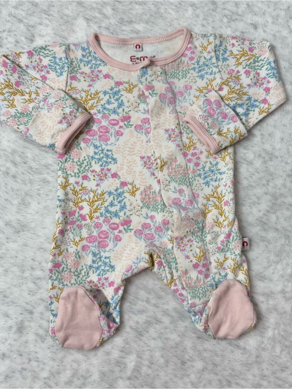 Magnetic Me E=MC Floral Garden Footie Sleeper Newborn Baby Girl Cotton Bloom